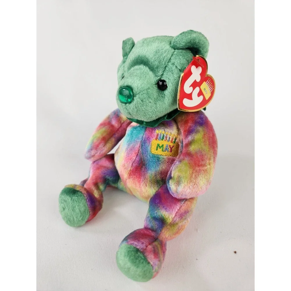 Beanie Baby Bear Happy Birthday‎ May Plush Stuffed Vintage Emerald Gift TY 2001